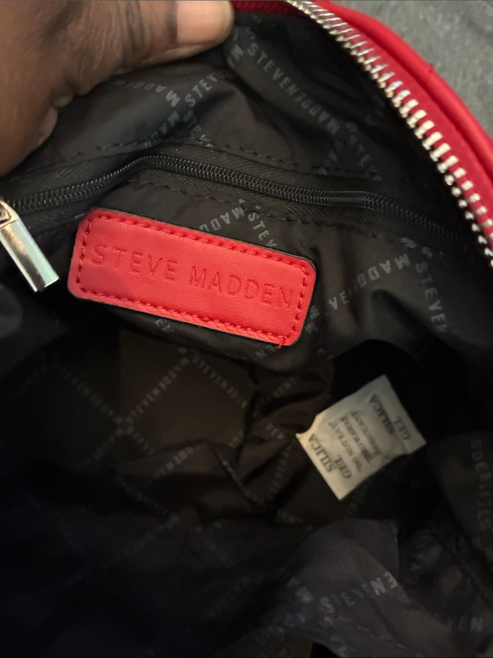 Steve Madden Red Quilted Crossbody with Silver Chain - Picture 7 of 7
